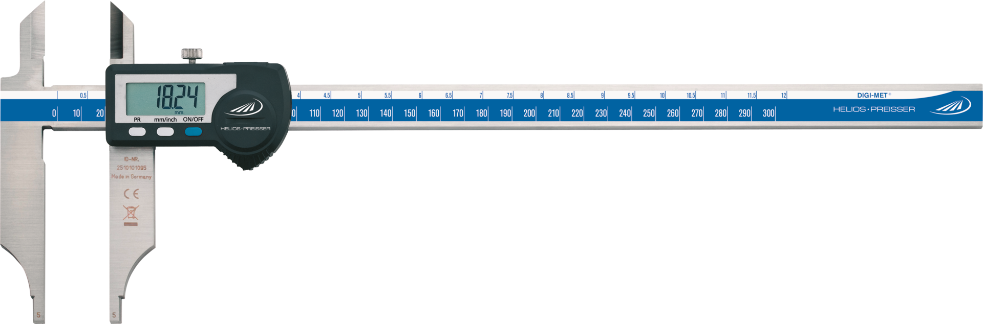Werkstattmessschieber Digital DIGI-MET® Abl. 0,01mm mit Spitzen DIN862B mit DA MB800mm