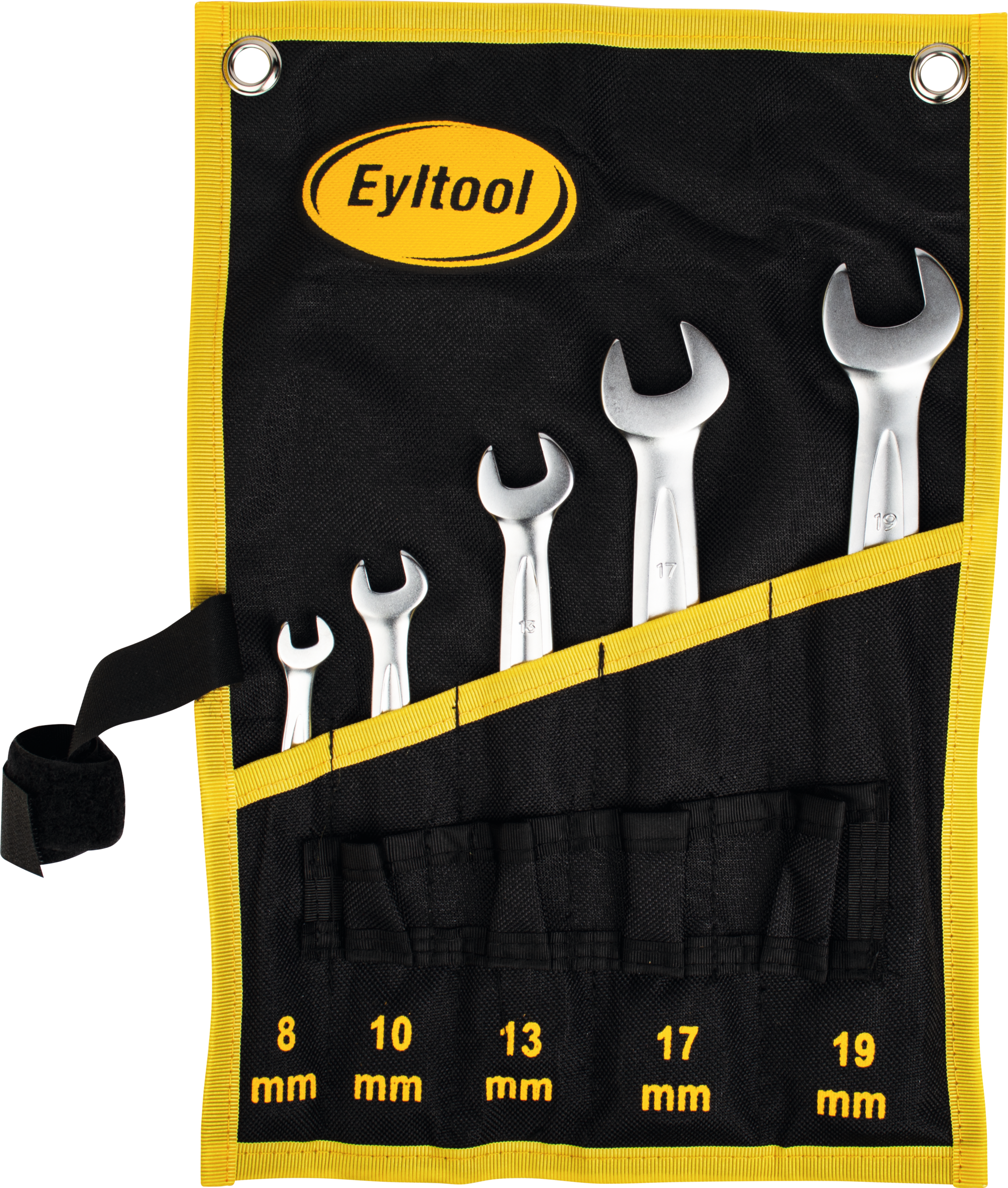 Ringmaulschlüssel Ratsche umschaltbar Satz 5-tlg. in Rolltasche SW8-19mm