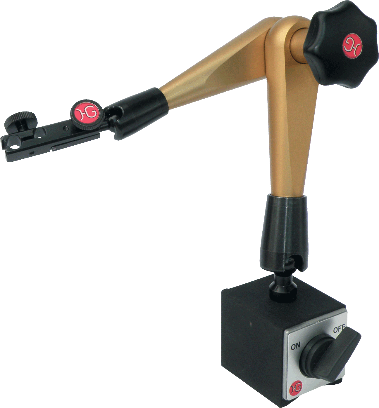 Magnetmessstativ hydraulisch Höhe 300mm M8 1000N drehb.FE DB360° Magnetfuß 60x50x55mm Höhe 300mm