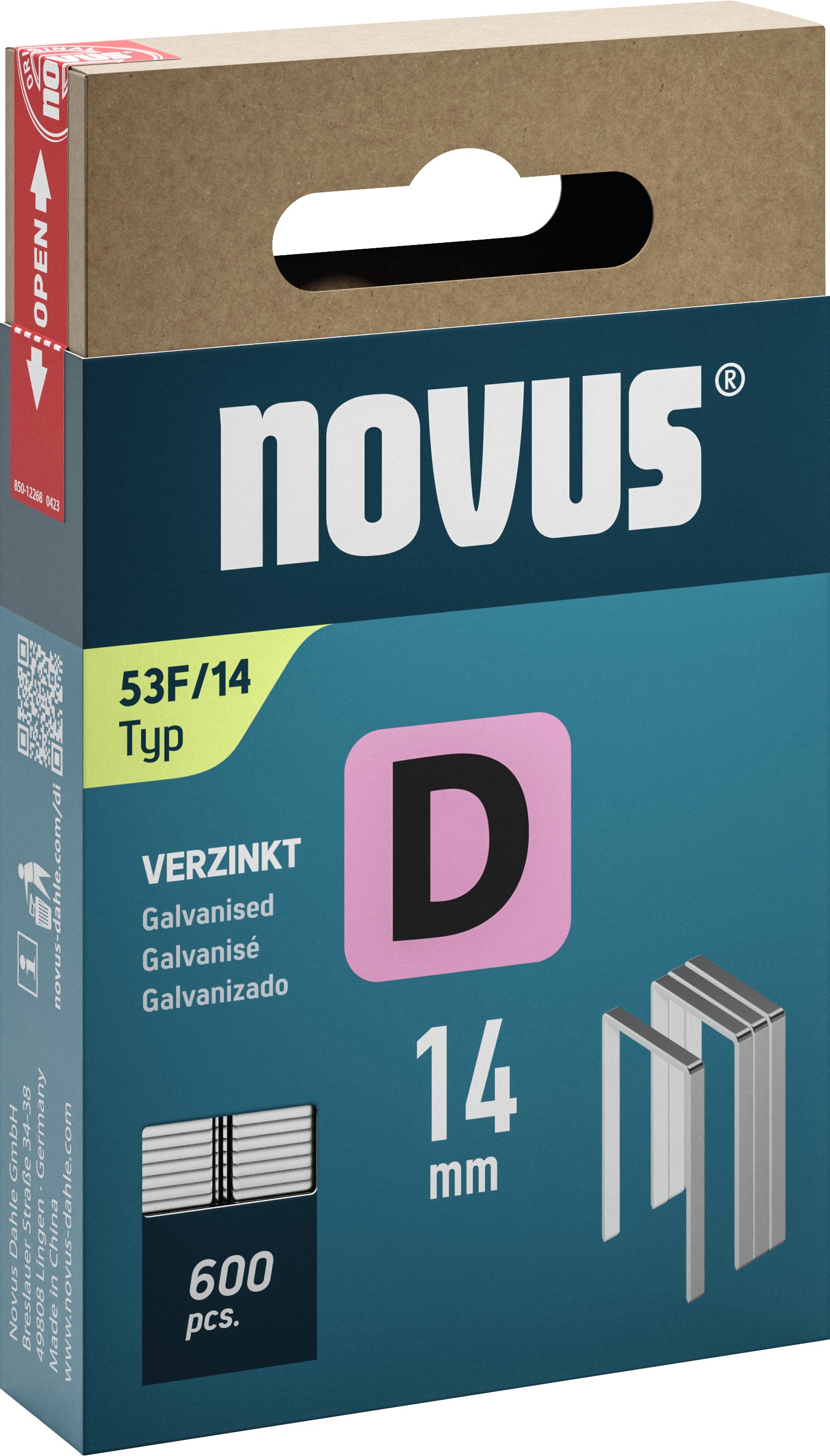 Flachdrahtklammer Typ D B11,3mm L14mm