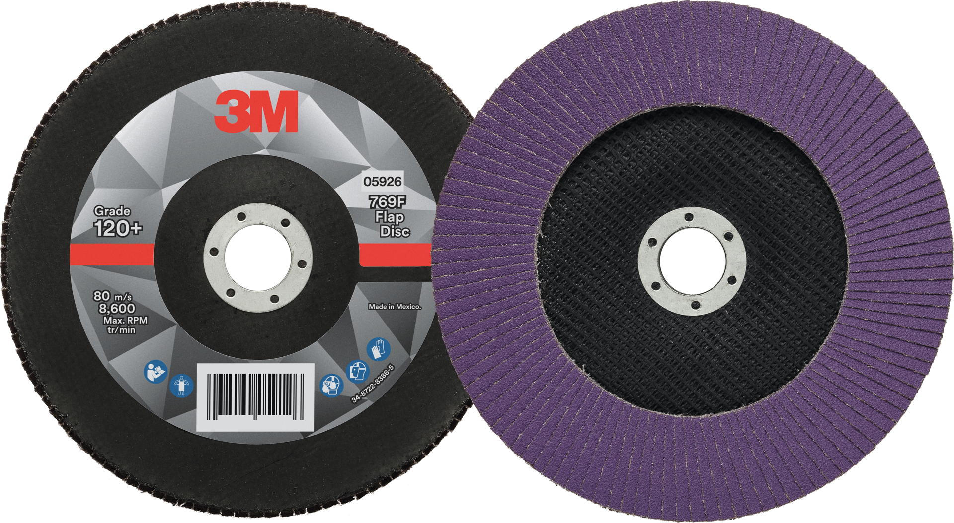 Fächerschleifscheibe 769F Stahl/VA gewölbt D180mm K60