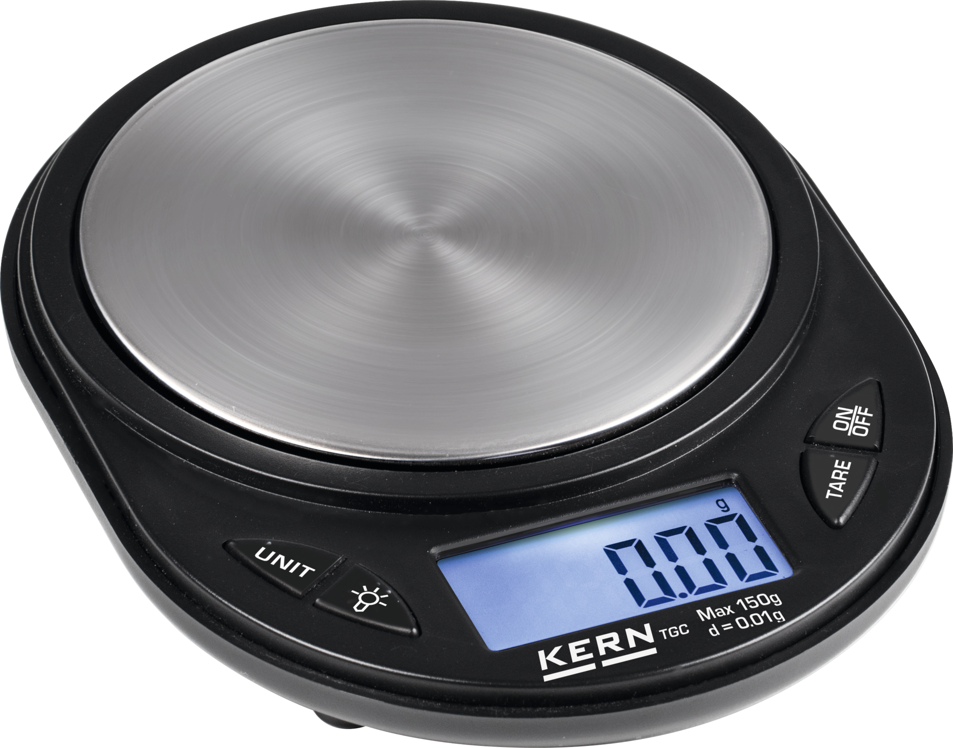 Taschenwaage TGC Wägeplatte D81mm Edelstahl Abl. 0,1g WB500g