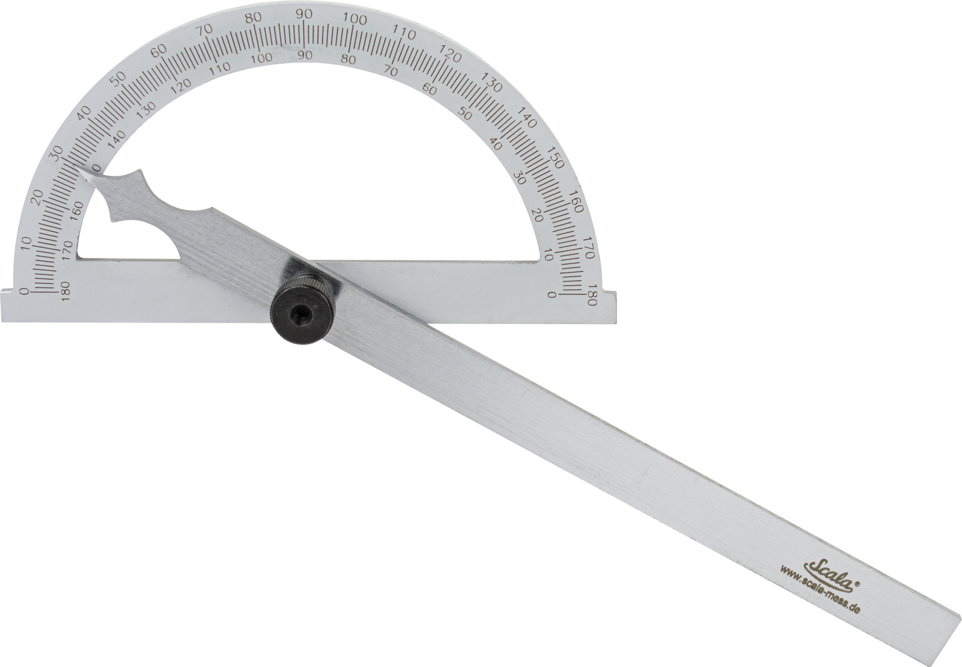 Gradmesser offen mattverchromt 0-180° Gradbogen 200mm L300mm