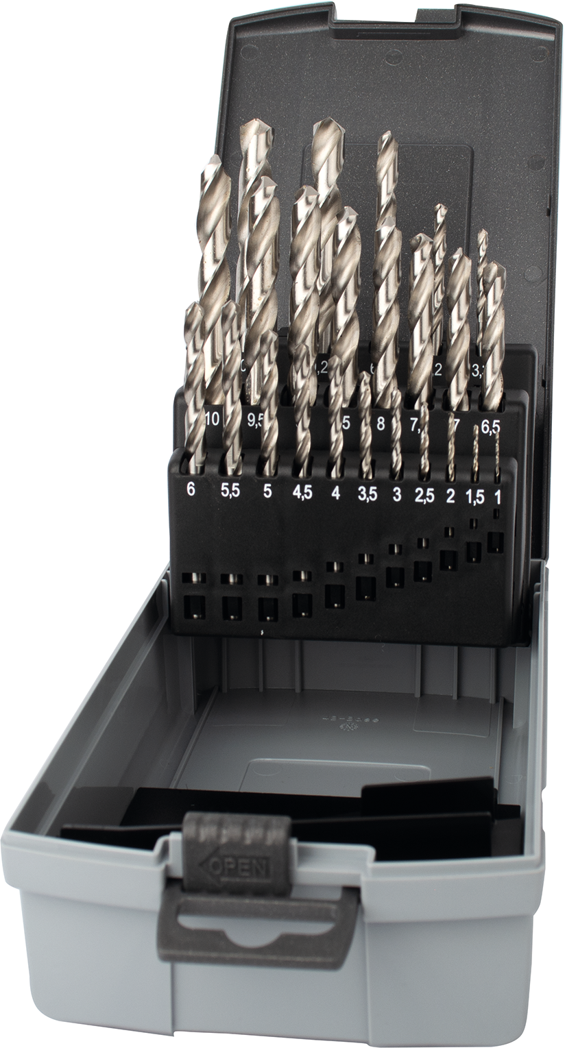 Spiralbohrer Satz HSS geschliffen Typ N 118° DIN338 Steigung 0,1mm 41-tlg. D6-10mm