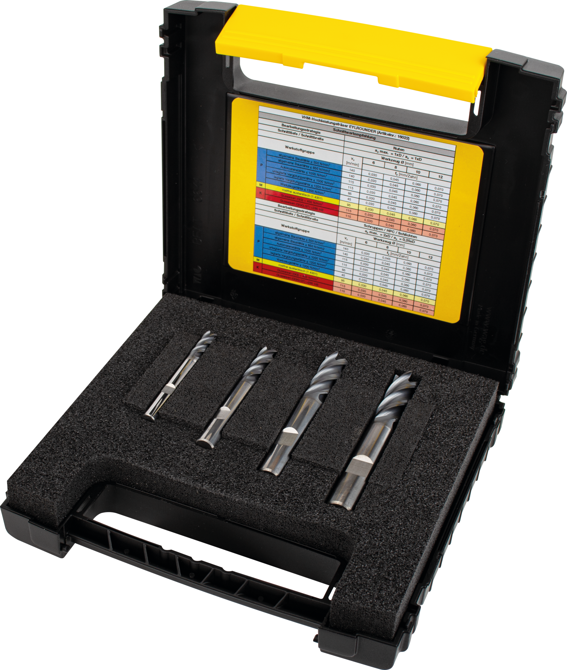 Schaftfräser Satz VHM EYL-Super Z4 HPC/HSC/TSC "EYLROUNDER" 4-tlg. HB