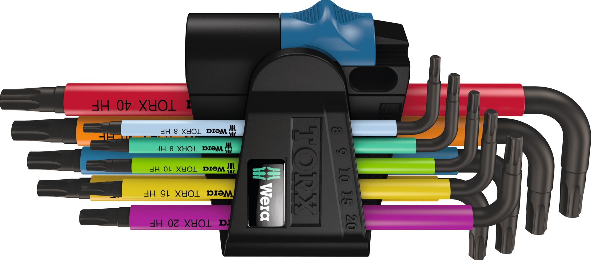 Stiftschlüssel TORX® lang bunt mit Haltefunktion Satz 9-tlg.