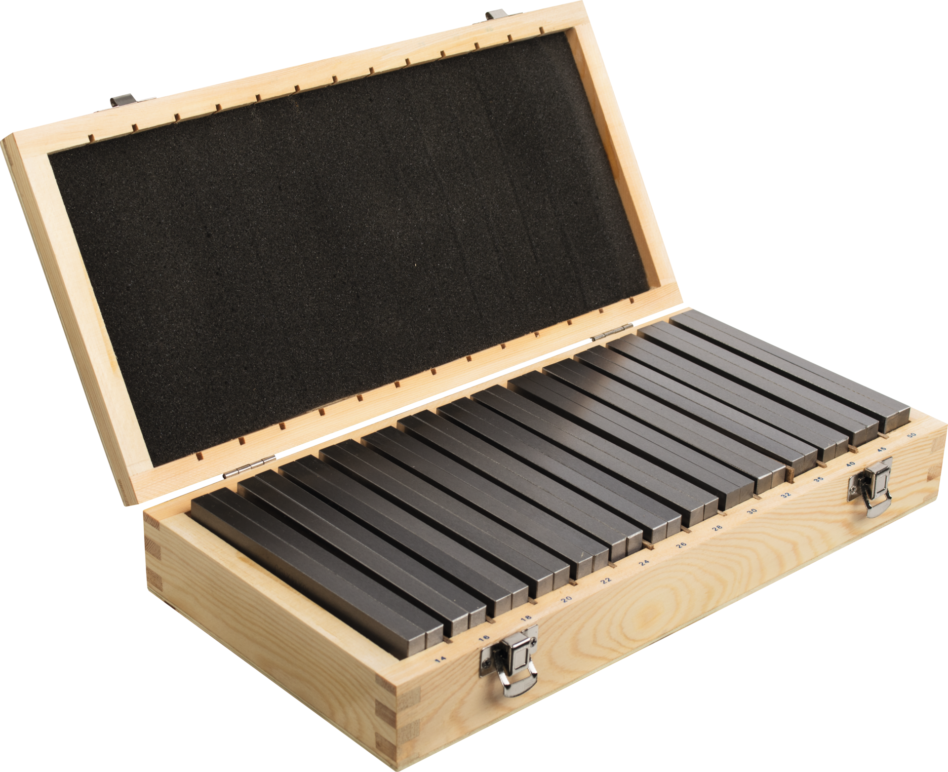 Parallelunterlagen Satz Standard im Holzkasten mit Klappdeckel