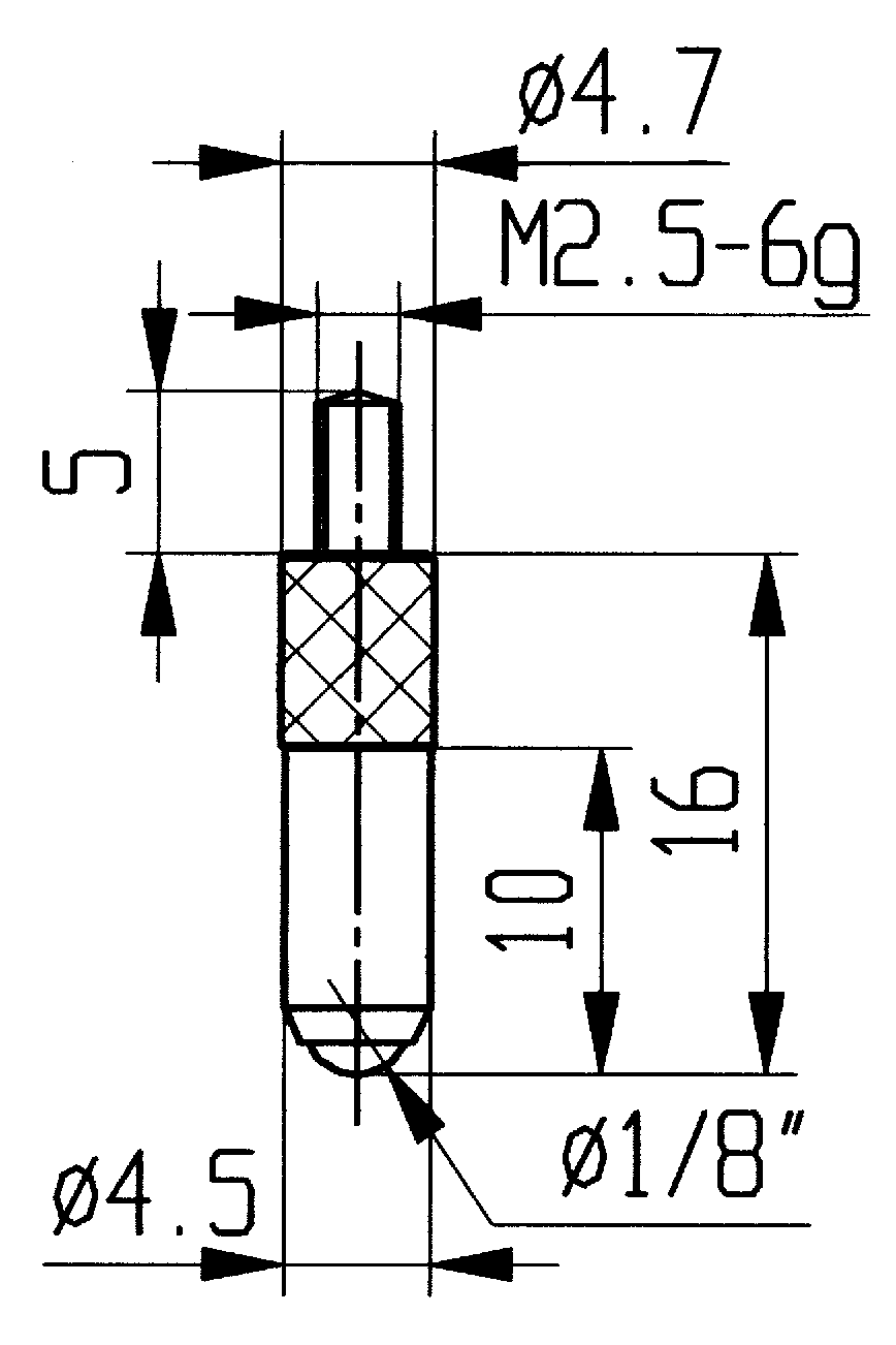 Messtastereinsatz Rubin M2,5 Kugel D3,0mm