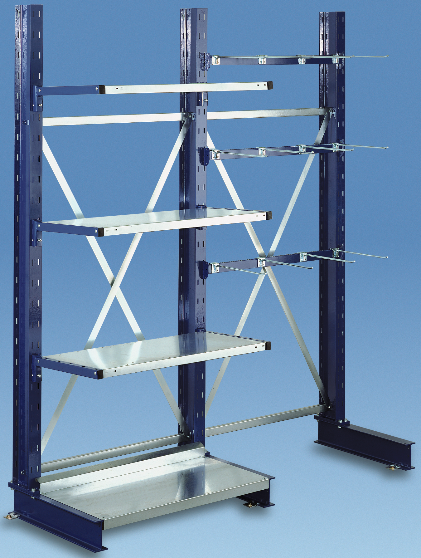 Fachboden Kragarmregal 150kg verzinkt B1000 x H40 x T600mm