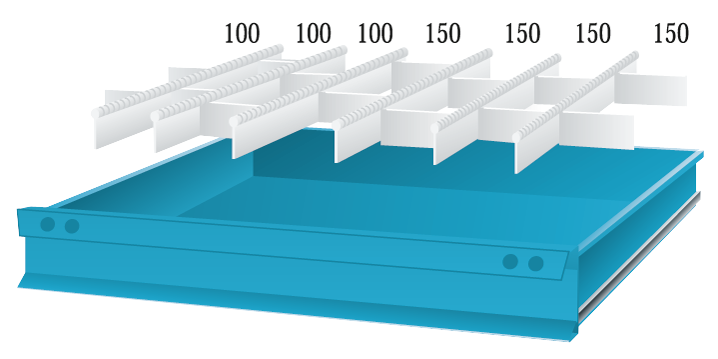 Trennwandsortiment 100 Innenmaß 900x600mm für Schrank B1005mm