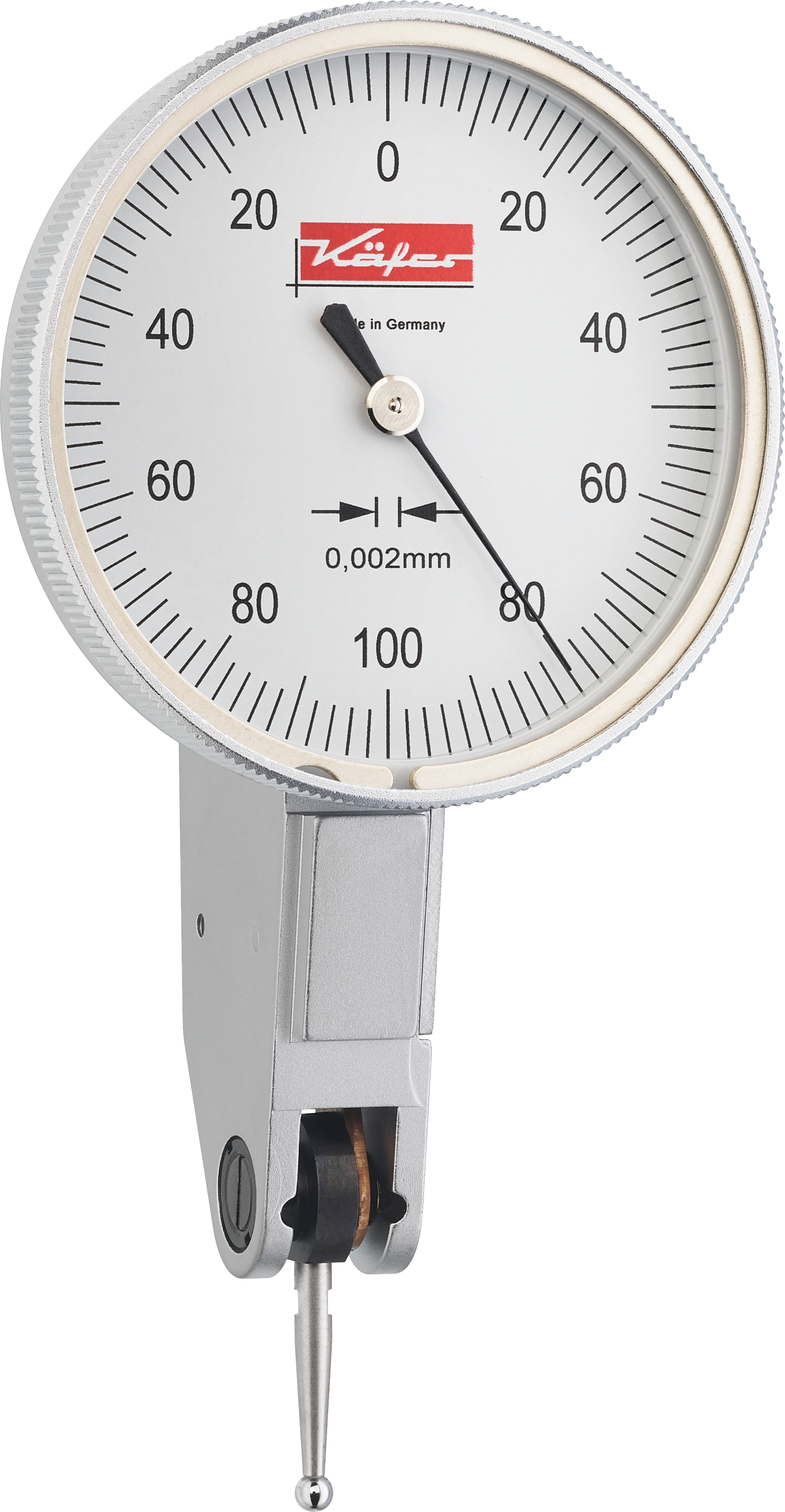 Fühlhebelmessgerät Form A MS0,2mm Abl. 0,002mm L12,8mm AD40mm Schwenkb.240° DIN2270