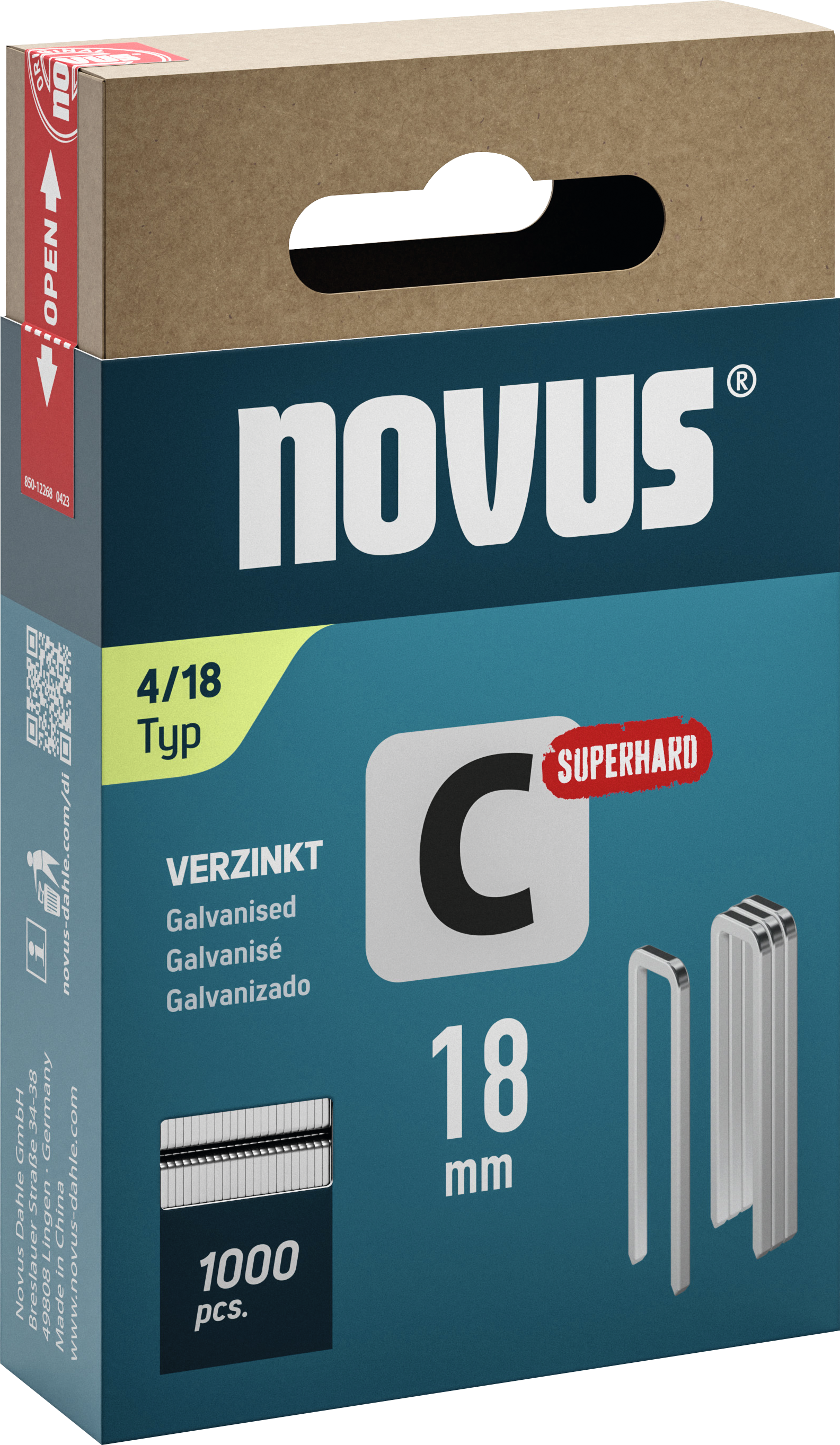 Schmalrückenklammer Typ C B6,1mm L30mm