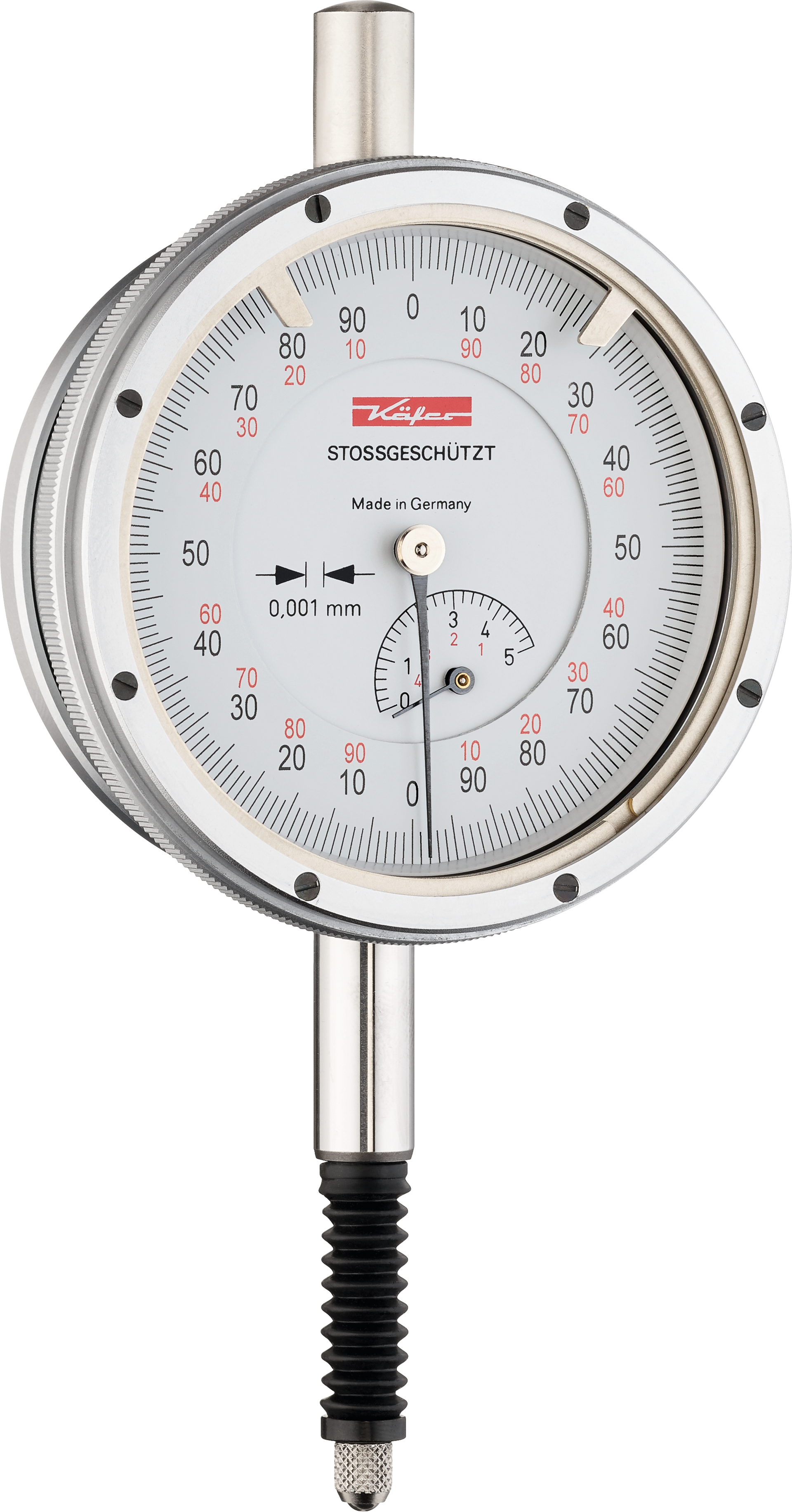 Feinmessuhr IP67 öl- und wassergeschützt MS5mm Abl. 0,001mm AD61,5mm ZU0,2mm IP67 WN