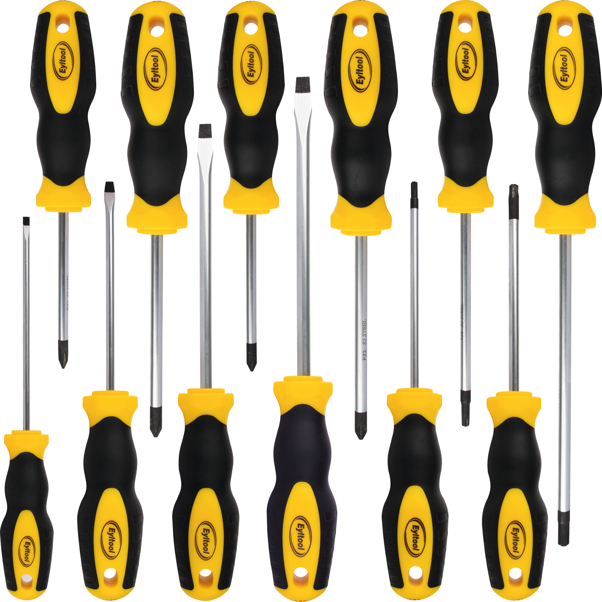 Schraubendreher Satz mit Zweikomponentengriff 12-tlg. Schlitz/PH/PZ/Torx®