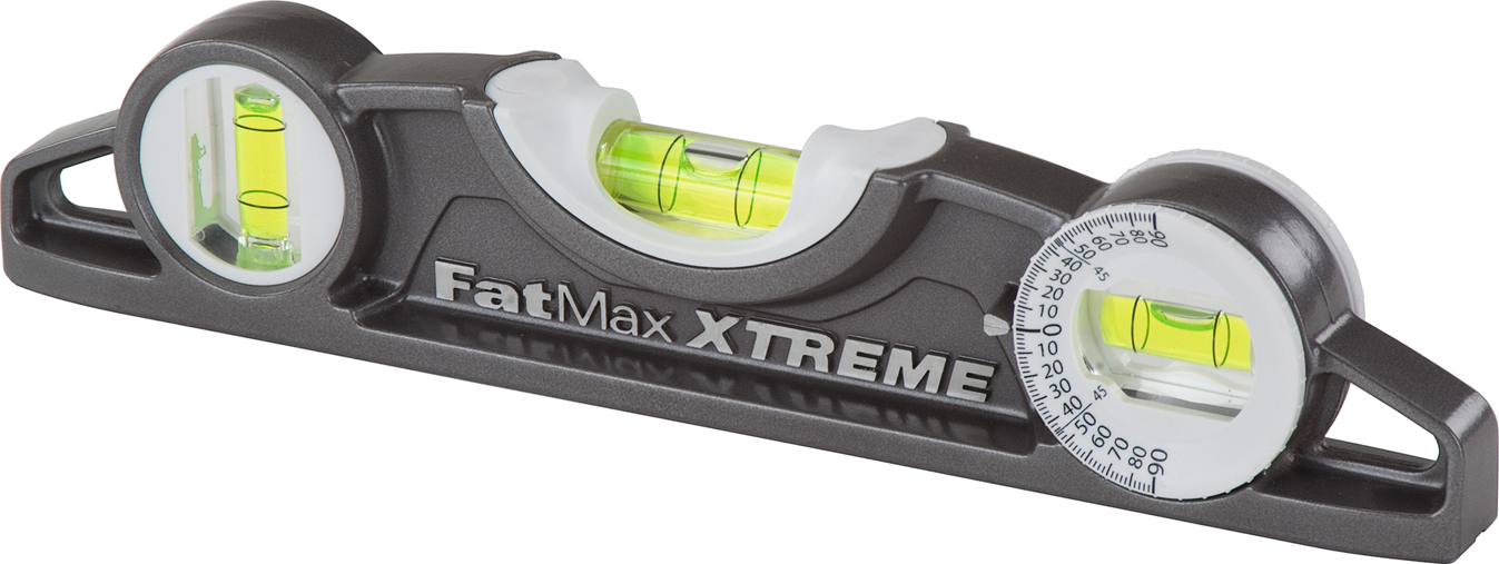Taschenwasserwaage mit Magnet Torpedo FatMax XTREME L25cm drehbare Winkellib. elox.Alu