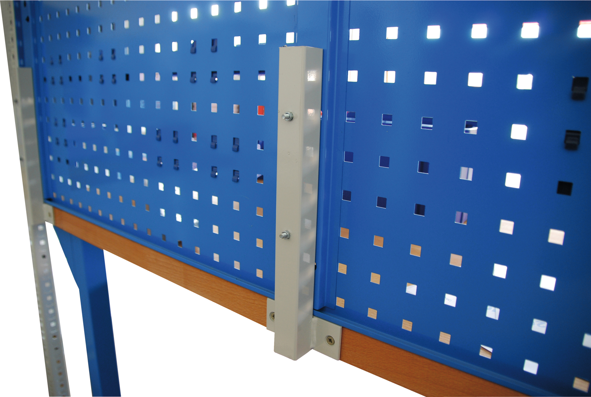 Halterung Lochplatten an Werkbänken kurz L450mm für 1 Lochplatte