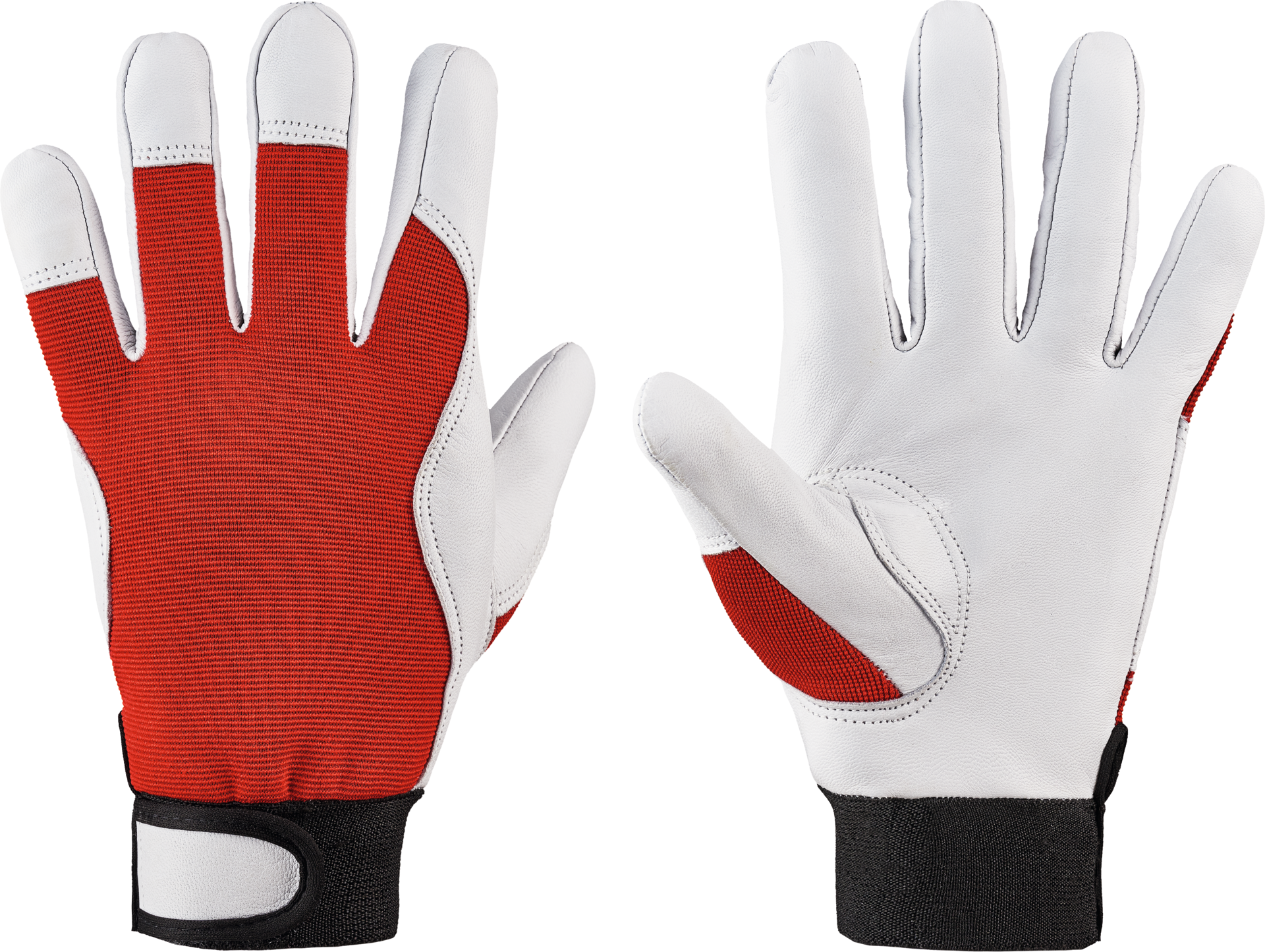 Handschuh Nappaleder Carver weiß/rot Gr. 10