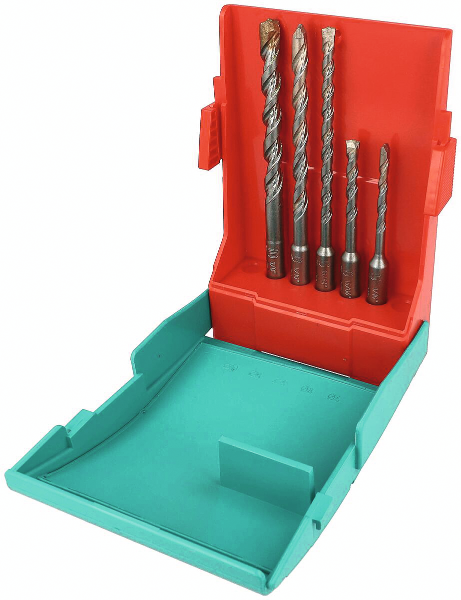 Hammerbohrer-Satz SDS-Plus 5-tlg. 5/6x110mm 6/8/10x160mm 2-Schneiden