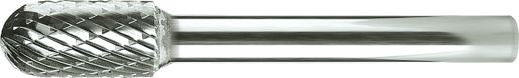 Frässtift HM Kreuzverzahnung Schaft 6mm Kugelzylinderform WRC D4mm L16mm