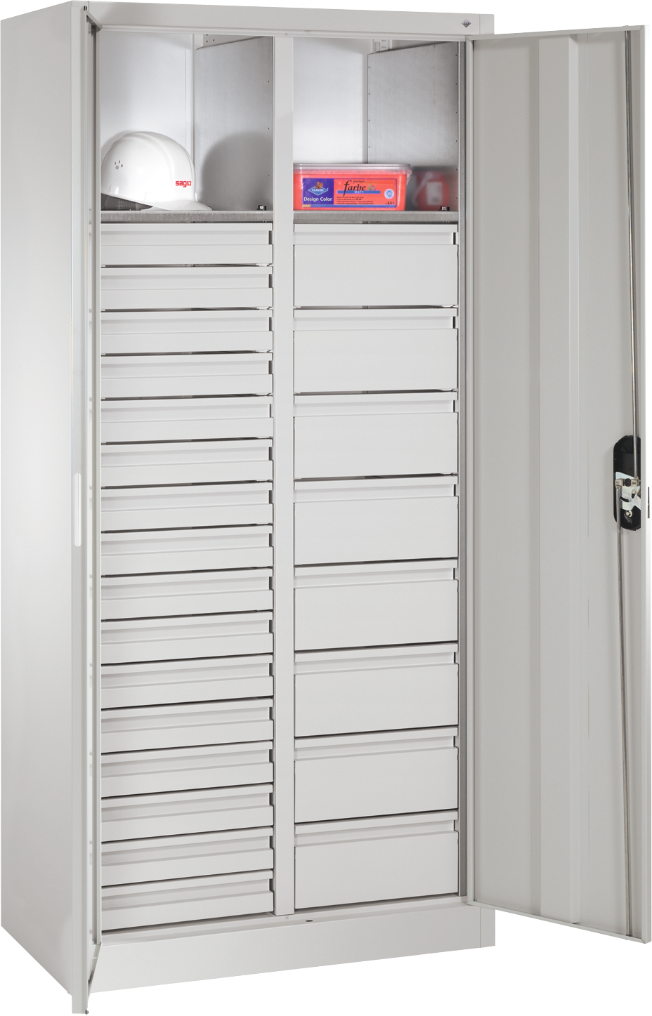 Werkstattschrank Mitteltrennwand RAL7035 S24 H1950 x T500 x B930mm