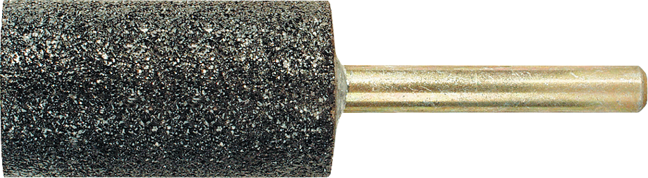 Schleifstift Normalkorund Schaft D6x40mm K24 Stahl/Guss Zylinderform D40x20mm
