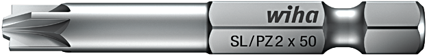Xeno-Bit 1/4" Schlitz/POZIDRIV® für Plus-Minus Klemmschrauben L50mm PZ2