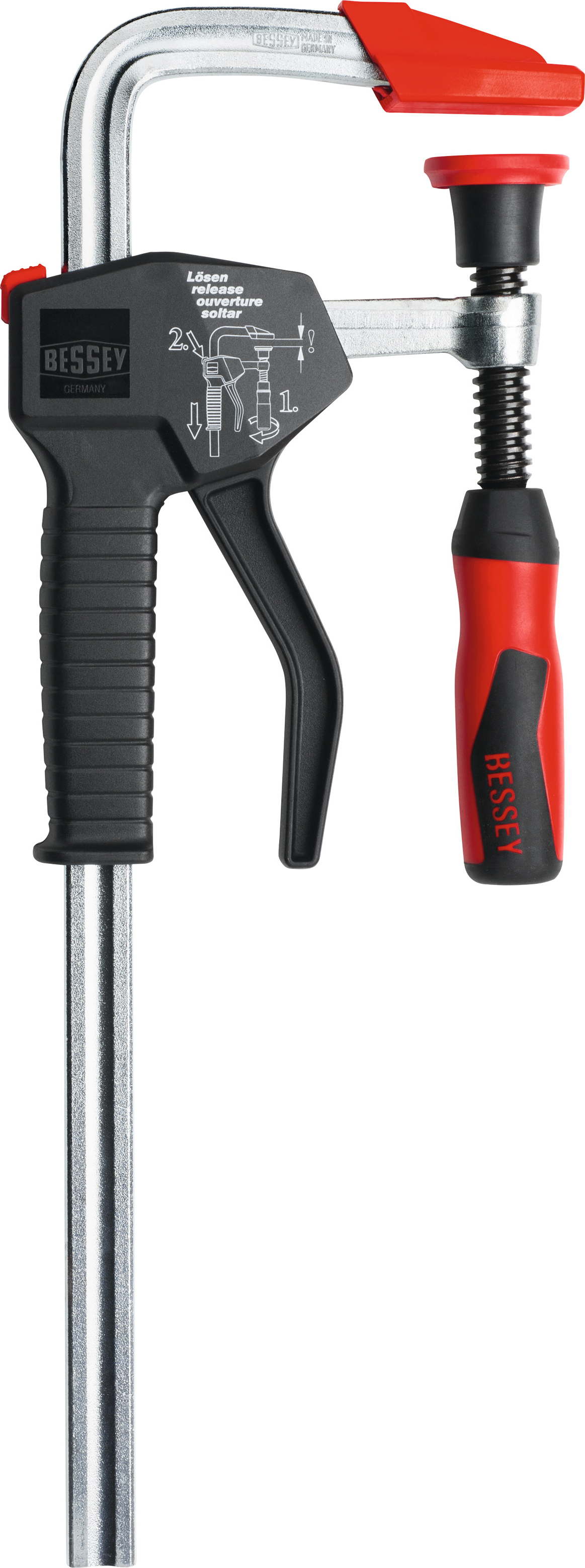 Einhandzwinge Ausladung 100mm bis 5000N Schiene 19,5x9,5mm SW600mm