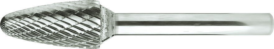 Frässtift HM Kreuzverzahnung Schaft 6mm Rundbogenform RBF D6mm L16mm