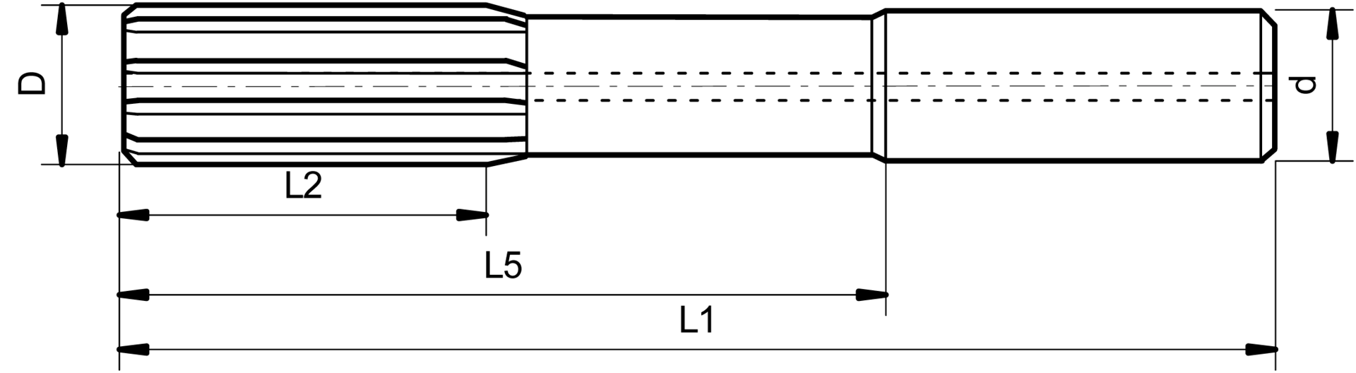 Hochleistungsreibahle VHM HR500D H7 IK TiAlN Sackloch WN D11mm