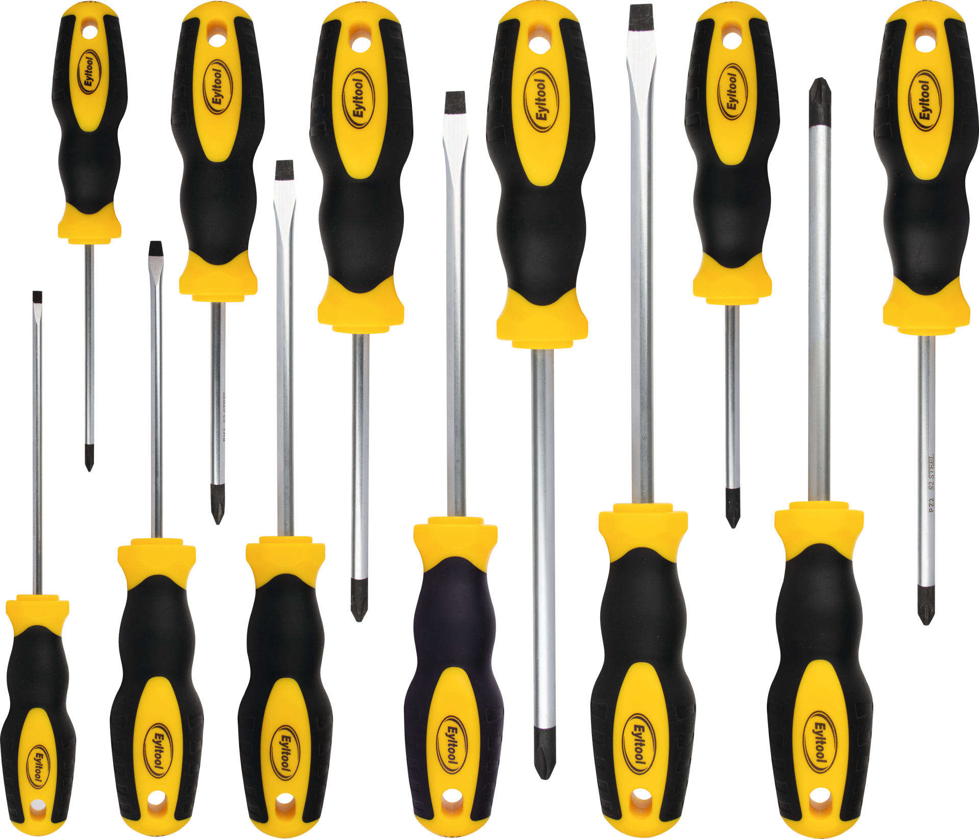 Schraubendreher Satz mit Zweikomponentengriff 12-tlg. Schlitz/PH/PZ