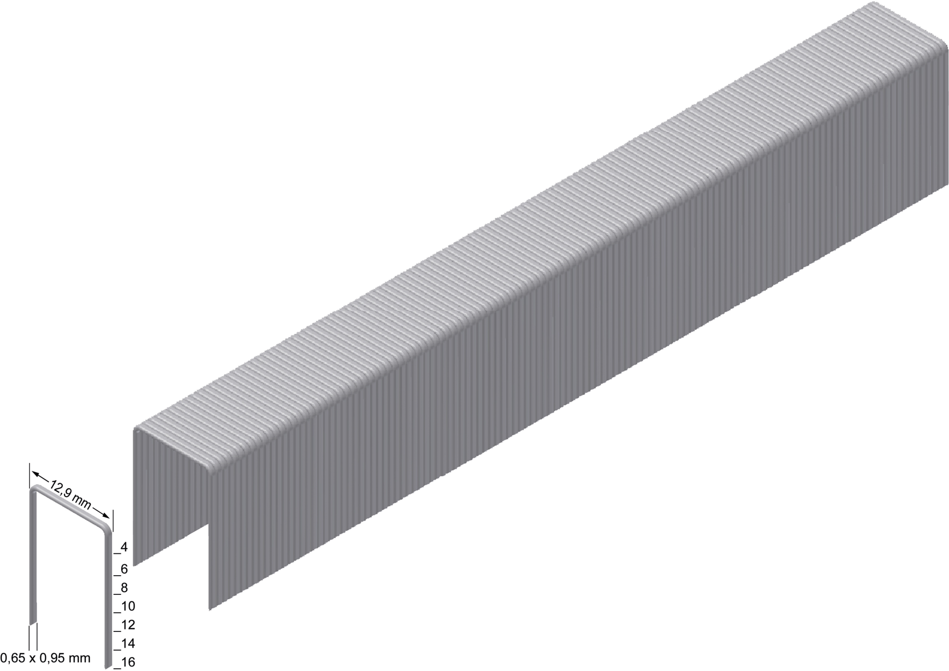 Klammer Typ A verzinkt B12,8mm L8mm