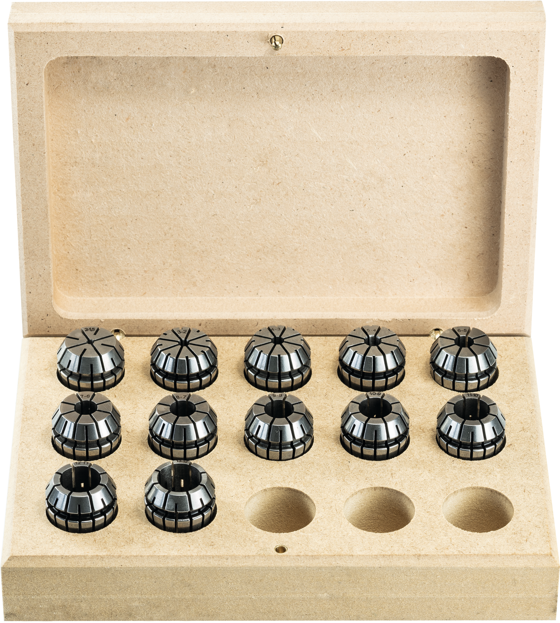 Spannzangen Satz Präzision ER25 D26mm L34mm DIN6499 Form B 15Stk. Sb2-16mm