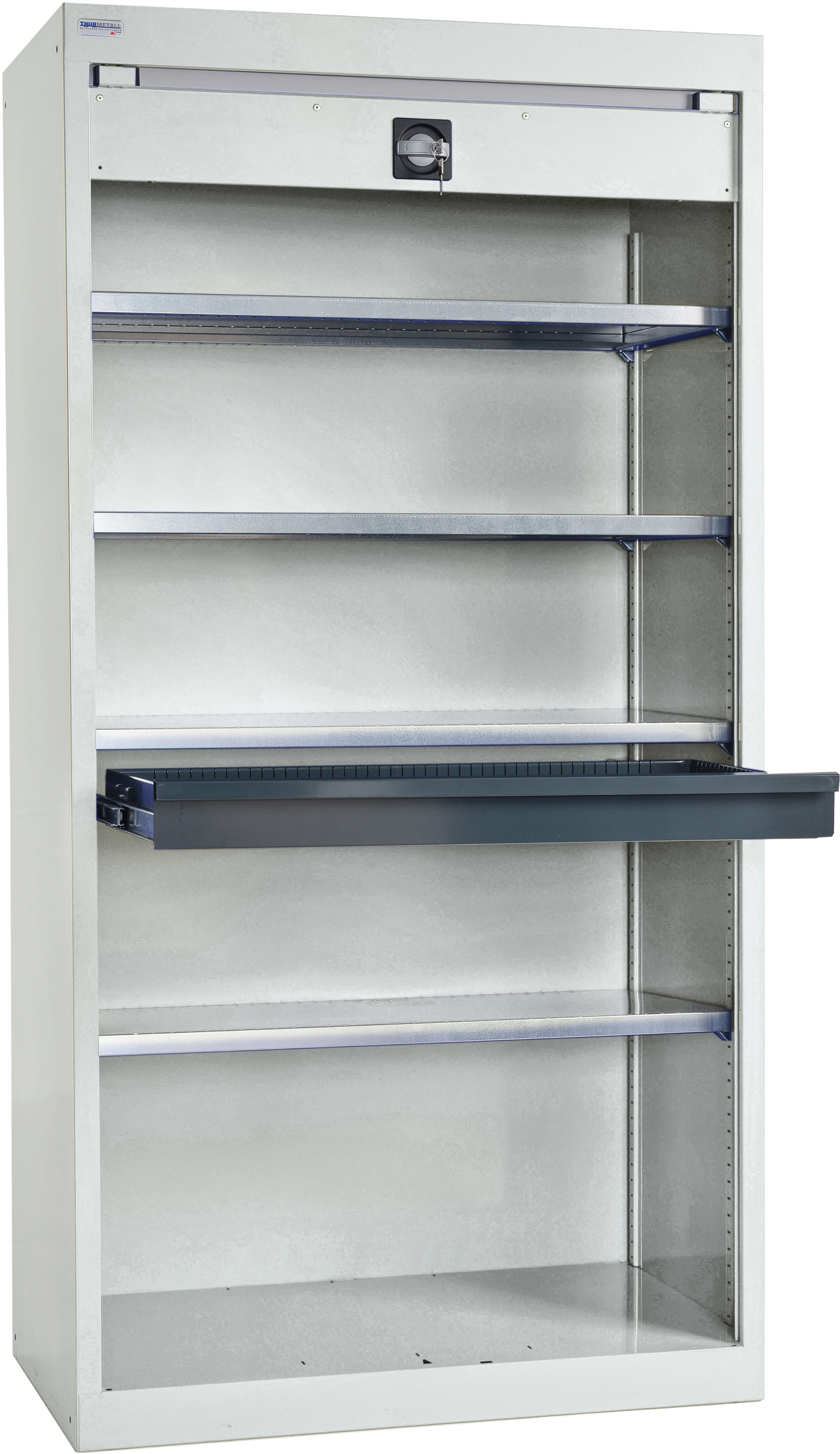 Schrank Rollläden RAL7035 H1950 x B1000 x T580mm 1 Schublade