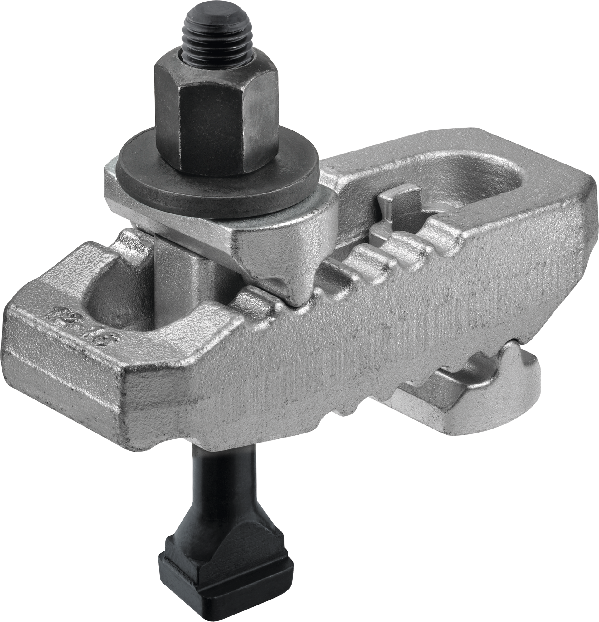 Spannpratze stufenlos verstellbar und Gegenhalter "Krokodil" Nut18mm M16x18x160mm H0-70mm D17mm