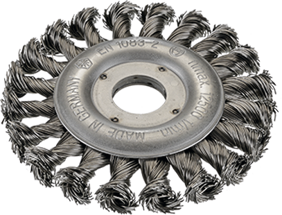 Rundbürste für Winkelschleifer Bohrung 22,2mm Stahldraht gezopft D115mm