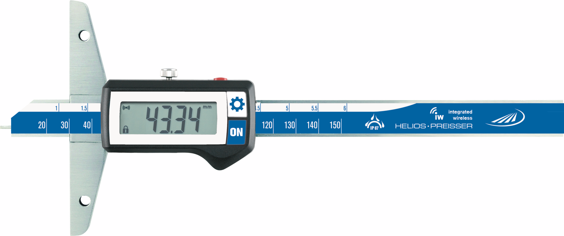 Tiefenmessschieber Digital IP67 DIGI-MET® mit Messspitze Abl. 0,01mm integriertes Wireless DIN862C mit DA MB150mm