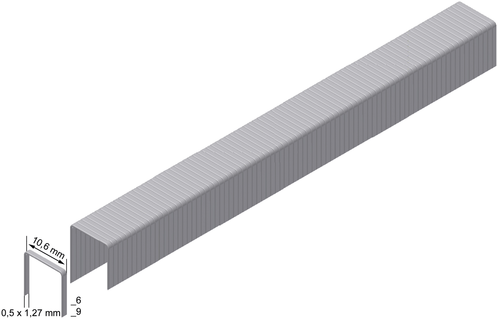 Klammer Typ PF verzinkt B10,55mm L12mm