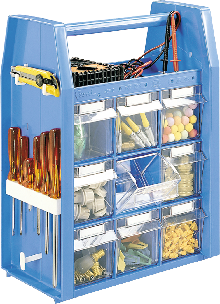 Practibox-Tragekoffer blau B350mm T200mm H465mm Kunststoff