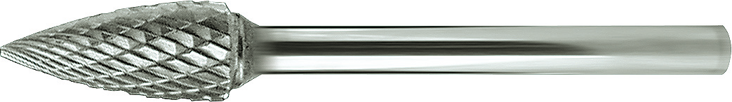 Frässtift HM Kreuzverzahnung Schaft 3mm Geschossform SPG kurz D3mm L7mm