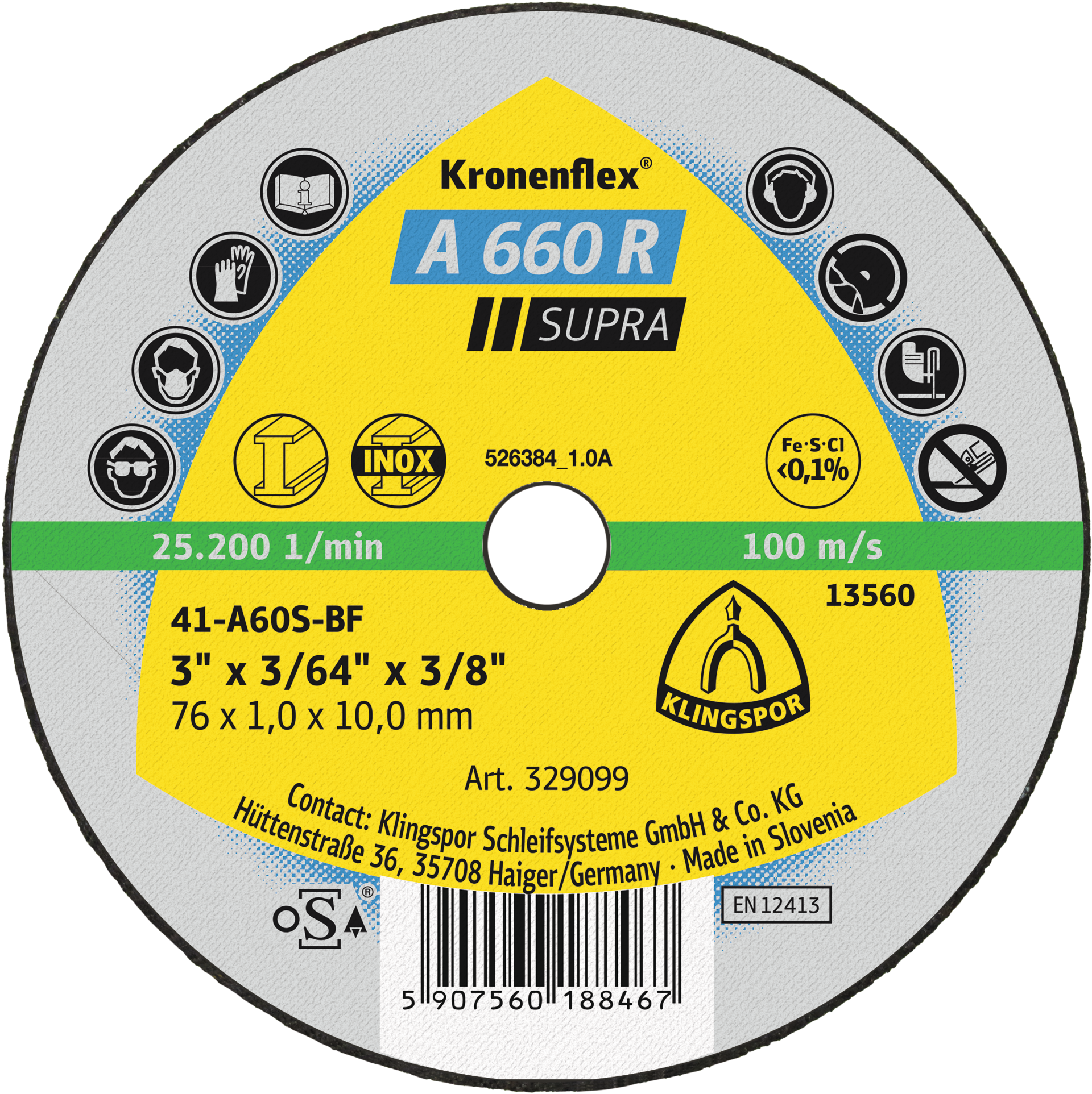 Trennscheibe "Mini" Bohrung 6mm B1mm D100mm