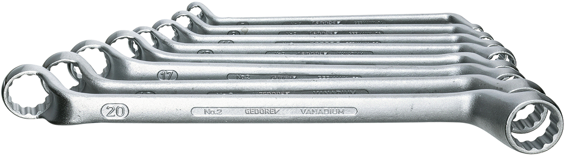 Doppelringschlüssel tief gekröpft DIN838 Satz 12-teilig SW6-32mm