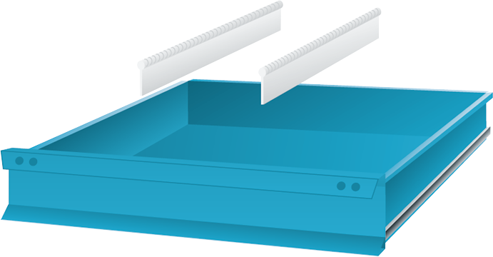 Längstrennwand T600mm Fronthöhe 100/125mm