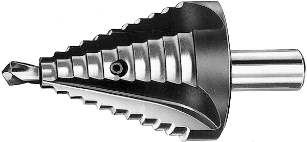 Universal-Stufenbohrer HSS mit auswechselbahrem Anbohrer Z4 D25-28-31-34-37-40-43-46-49-52-55-58mm Gr. 4