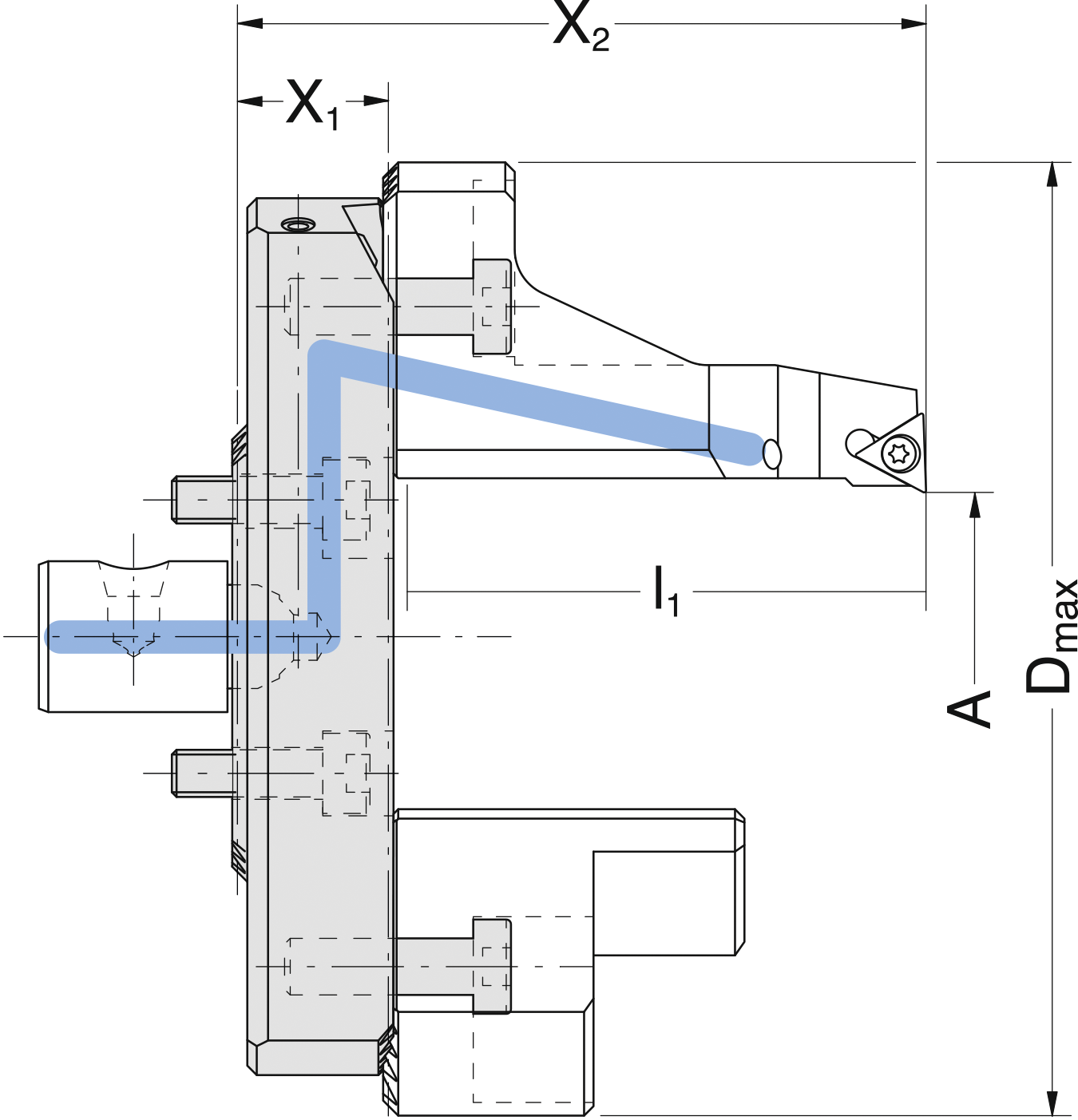 Kerbzahnschiene Ø68-152mm A96-124mm x1=32,5mm