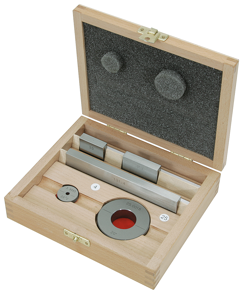 Kontrollendmaß Sortiment 5-tlg. Güte 1 DIN861 zur Kontrolle von Werkstattmesssch. mit Werkszert.