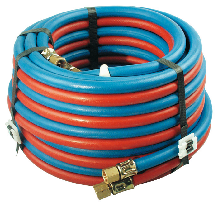 Zwillingsschlauch 20m 6x9mm Sauerstoff/Acetylen komplett mit Anschlüssen