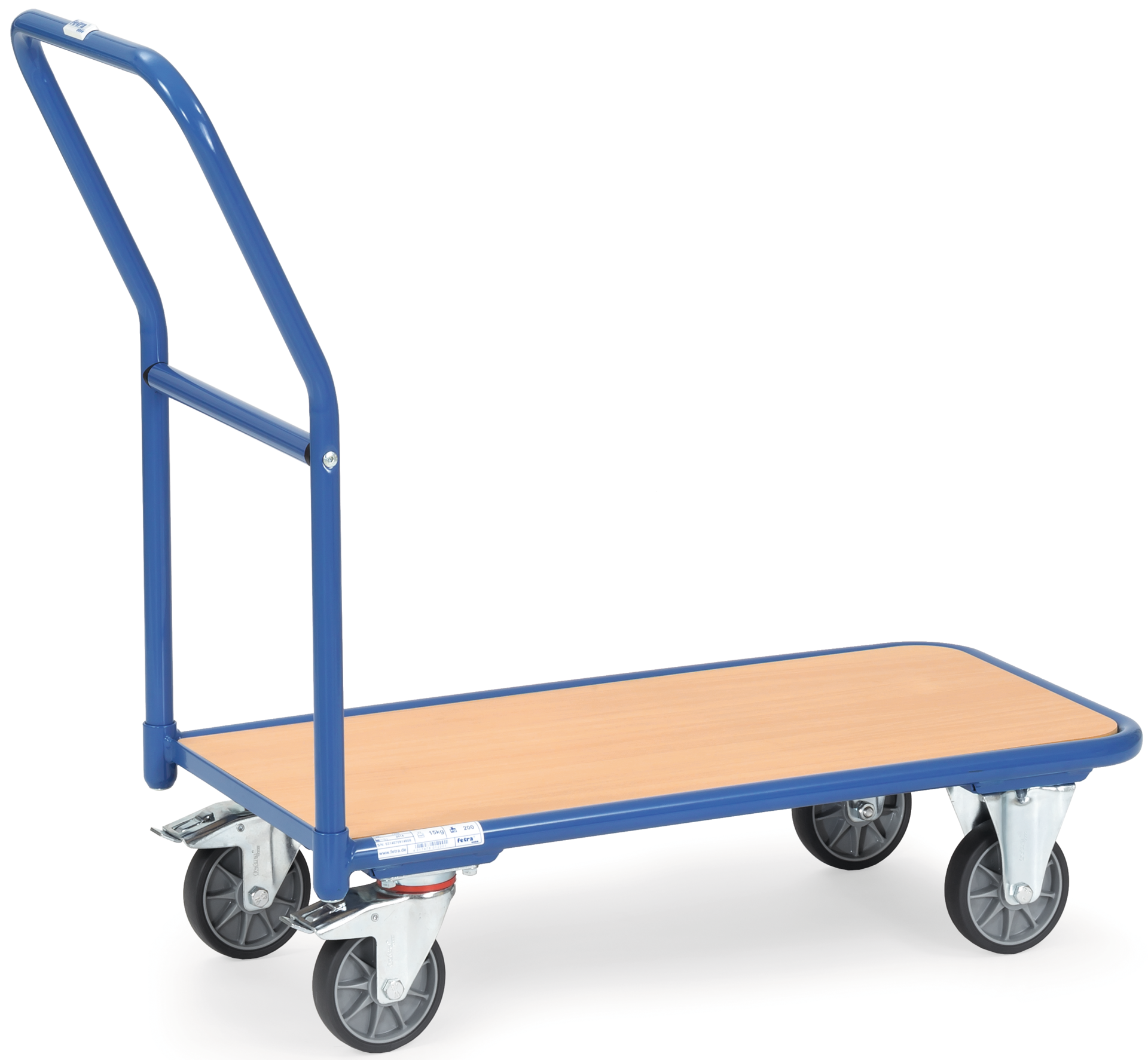 Magazinwagen RAL5007 250kg TPE-Bereifung 850x450mm