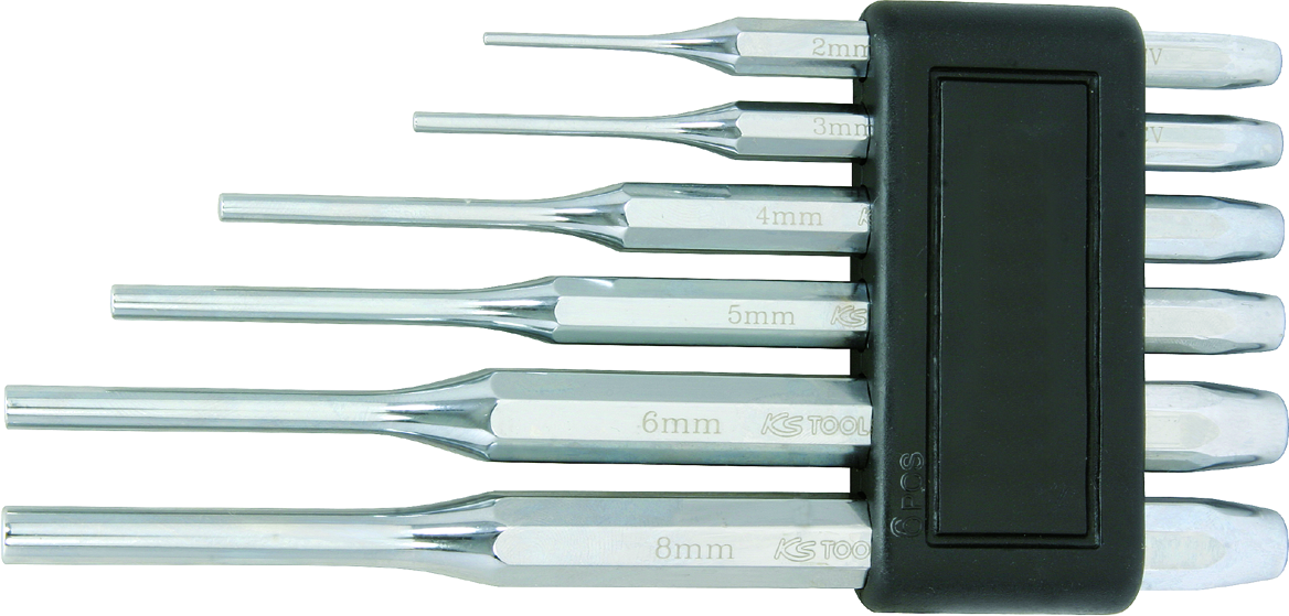 Splinttreiber Satz achtkantig 6-tlg. hochglanzpoliert D2-3-4-5-6-8mm