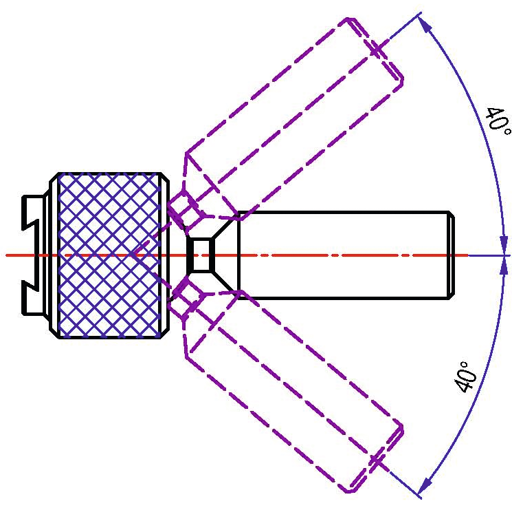 Einspannschaft schwenkbar +/-40° für Fühlhebelmessgeräte D8mm