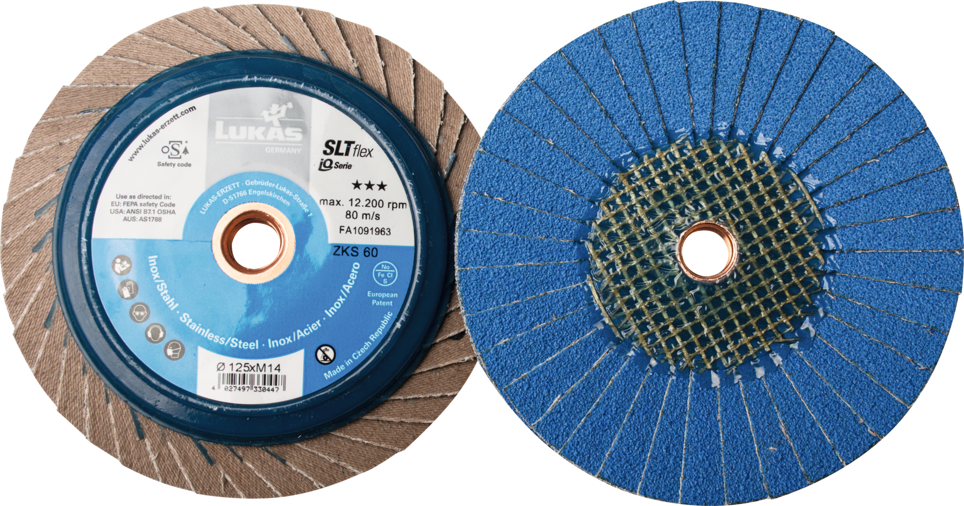 Fächerschleifscheibe SLTflex Stahl/VA D125mm K60